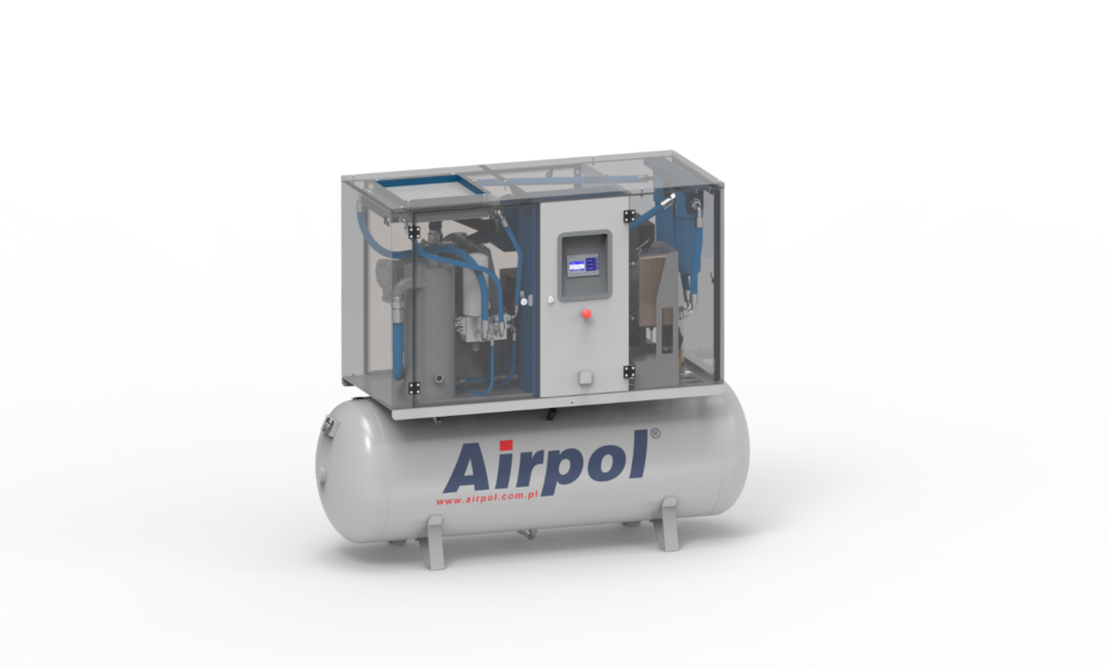 Sprężarki śrubowe zmiennoobrotowe z systemem uzdatniania sprężonego powietrza (5,5-15 kW) - airpol