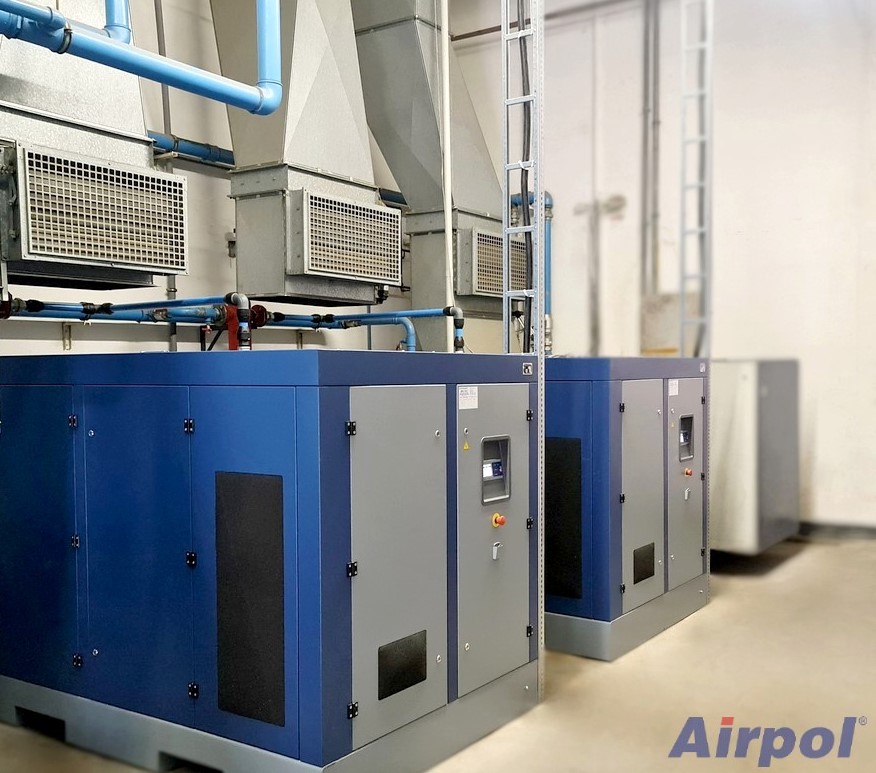 Sprężarki śrubowe zmiennoobrotowe z systemem uzdatniania sprężonego powietrza - 75-160 kW - airpol